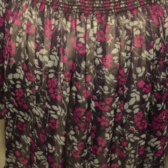 NWOT Forever 21 sheer flower print peasant blouse - Picture 3 of 8